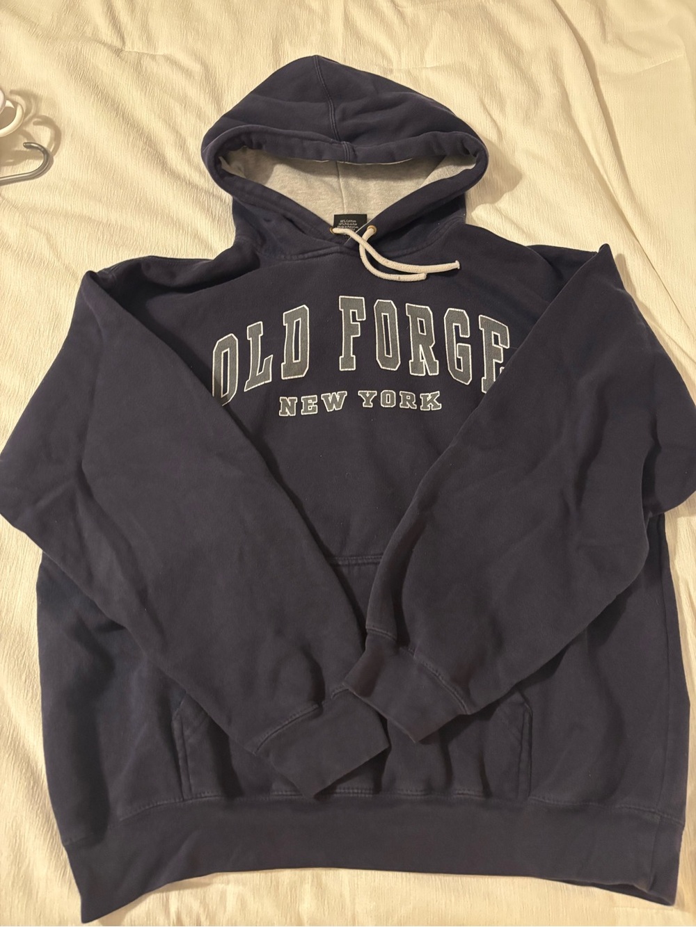New York Men's Navy Pullover Hoodie